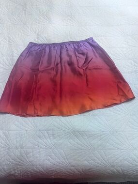 Lido Italy Ombre Mini Skirt 100% Viscose Purple Orange Size S Made in Italy